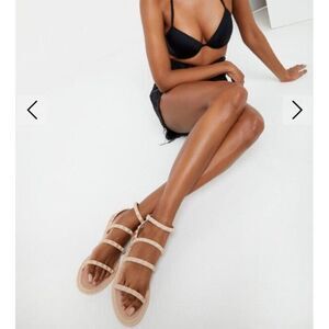 Nicole Miller Lucky rockstud studded rubber jelly gladiator sandals 8